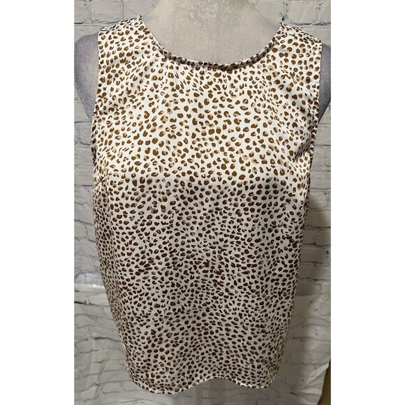 J. Crew Tops - J.Crew women's sleeveless leopard animal print Top With Shell Buttons Size M